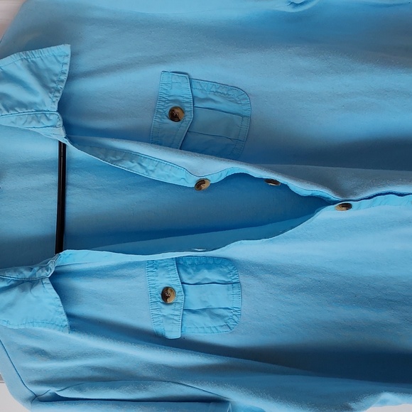 Karen Scott short sleeve button up top 2x blue - Picture 9 of 12
